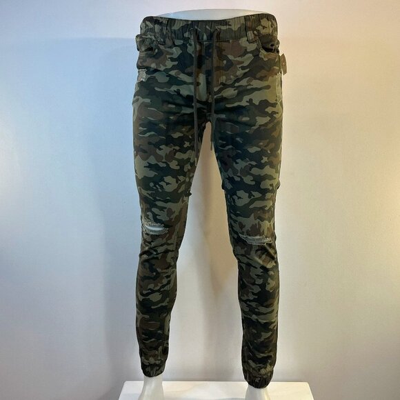 Jeaniologie Men's Ripped Knee Camo Jagger Jogger Pants - Size Small (28) - NWT - Picture 1 of 6